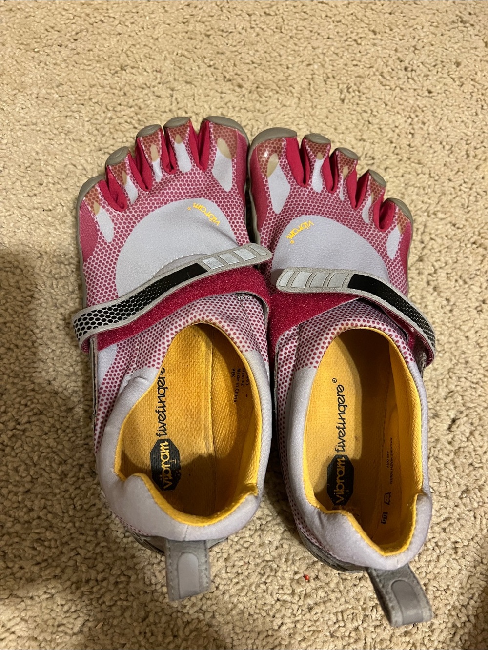 Vibram FiveFingers Women's Pink and Yellow Mesh Toe Shoes